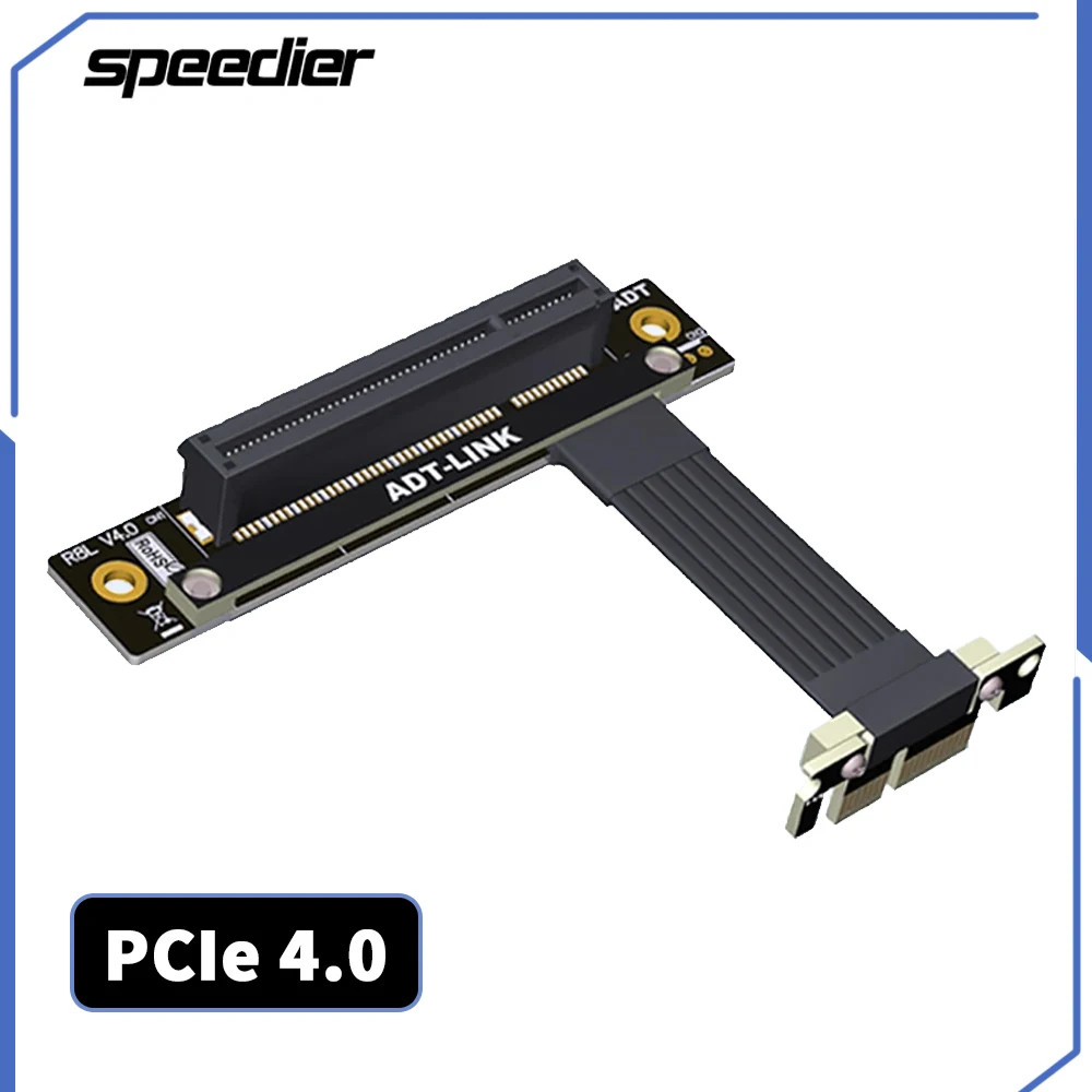 

Двойной Ленточный удлинитель 90 градусов PCI-e 4,0 X1 на X8