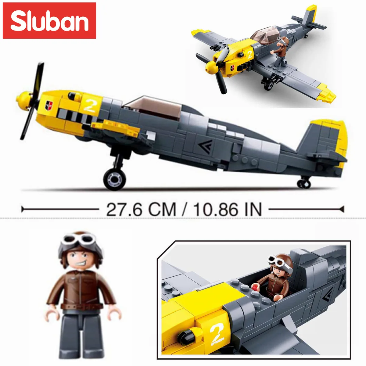 Sluban WW2 Military Army Spitfire Plane City Warplane Fighting Airplane  Sets Model Building Blocks Toys for Children Boys Gifts - AliExpress