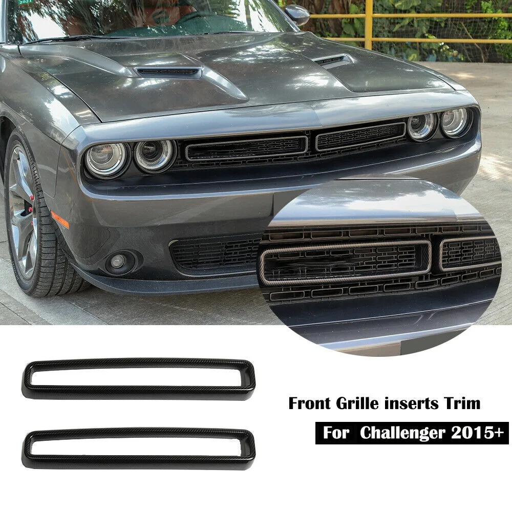 

Передняя решетка из углеродного волокна для отделки для Dodge Challenger 2015 +