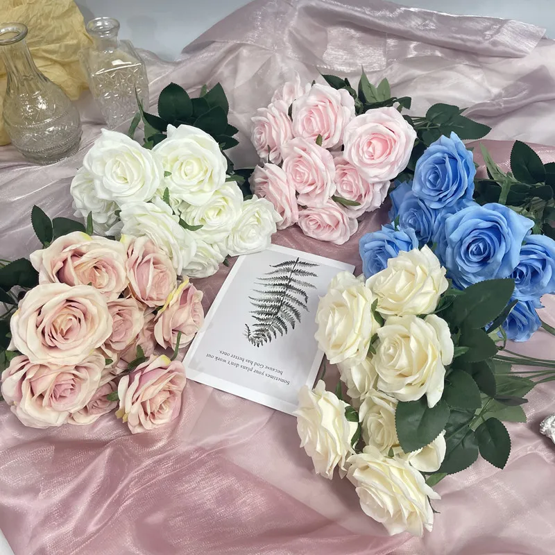 Exquisite Dutch Rose Bridal Bouquet - Elegant Artificial Floral Decoration for Weddings, Home Decor, and Photography Props