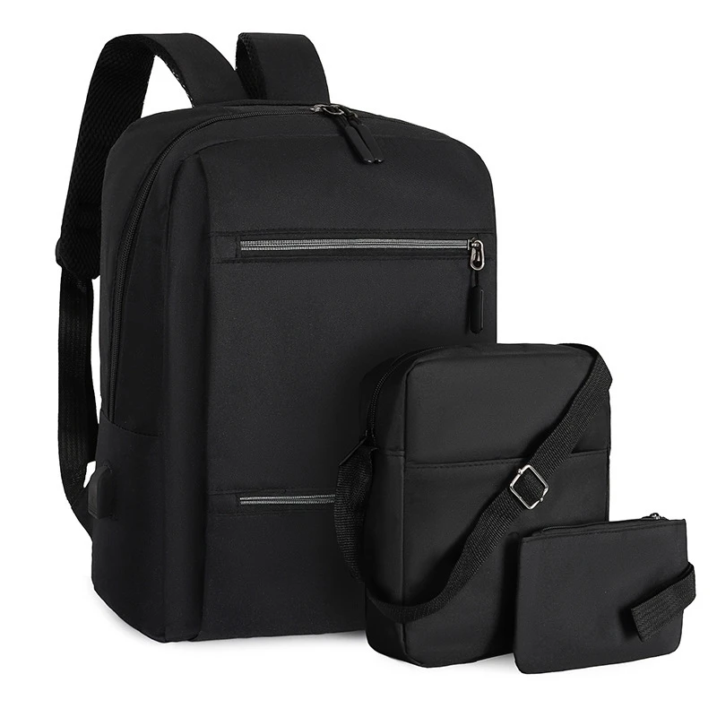 Bag, Large Backpack, Backpack, Shoulder Laptop, Capacity USB Rechargeable Three Piece Set For Student Business Travel Y2k Brand