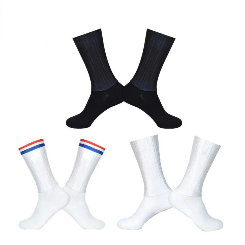 Anti Slip Silicone Summer Aero Socks Whiteline Cycling Socks Men Bicycle Sport Running Bike Socks Calcetines Ciclismo - Image 6