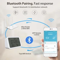 4 in 1 Tuya Smart Wifi Temperature Humidity Illuminance Sensor Remote Monitor Thermometer Hygrometer with APP Alerts Support Ale - Image 3