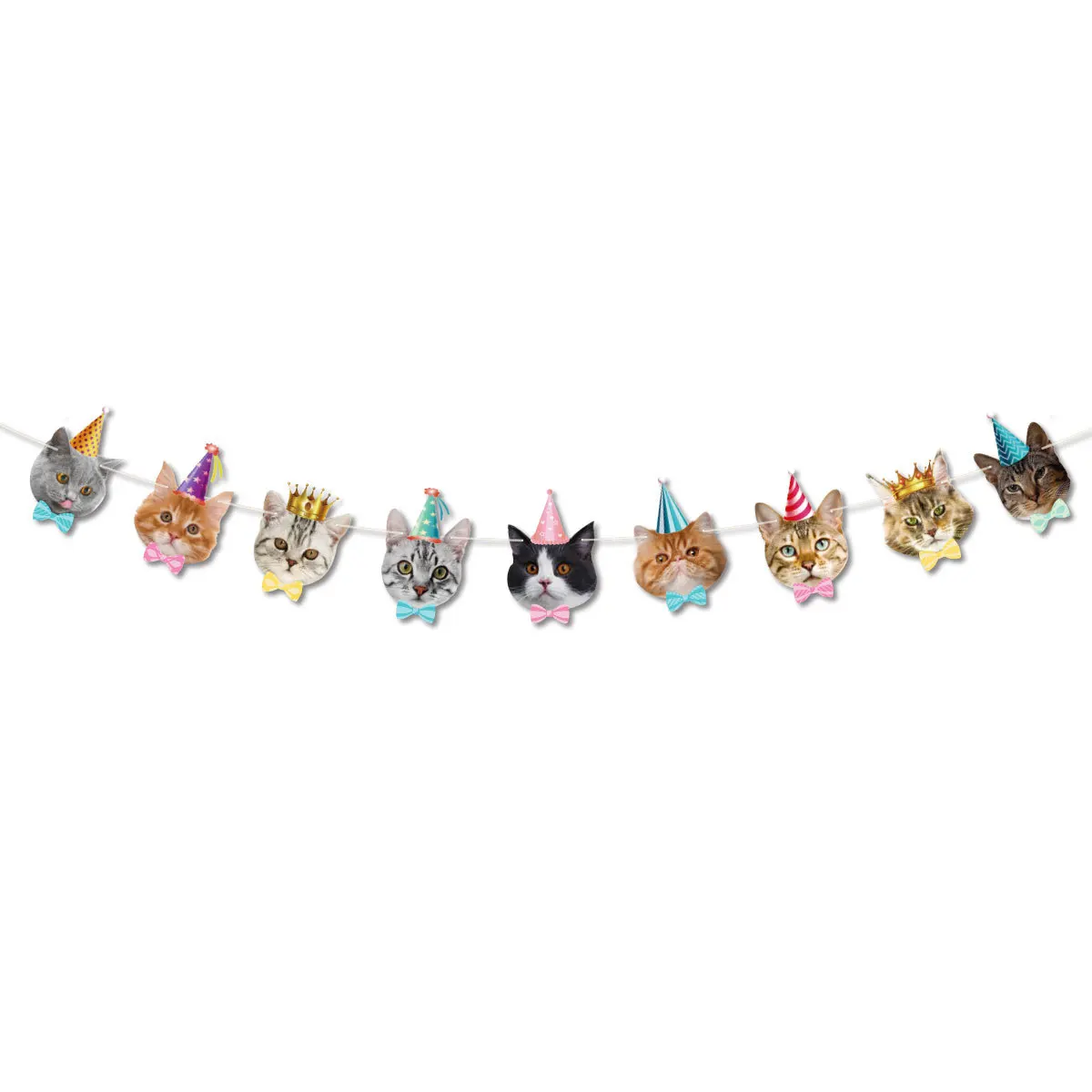 Happy Birthday Banners Set Pet Cat Flags DIY Making Summer Party Supplies Kids Womens Mens Birthday Party Decor Tools