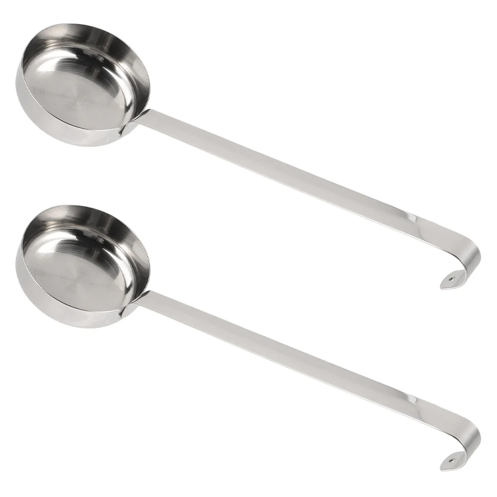 Pizza Sauce Spoon Stainless Steel Kitchen Gadgets Baking Tools Sauce Spread Ladle Metal Soup Spoon Water Scoops Dining Bar 2 Pcs