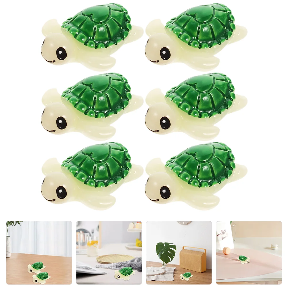 

6 Pcs Mini Turtle Model Miniature Figurines Animal Container Landscaping Tortoise Figure Synthetic Resin Tiny Dolphin Toys