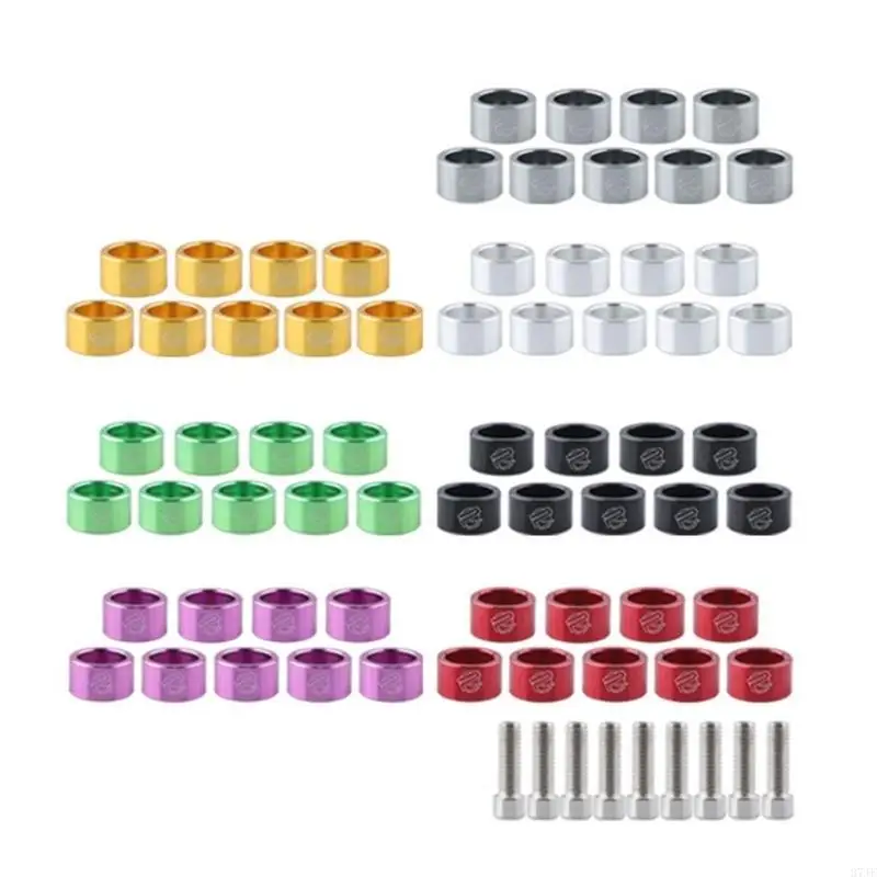 9pcs M8x1.25 Engine Exhaust Manifold Bolts & Washers Aluminum for Vehicles