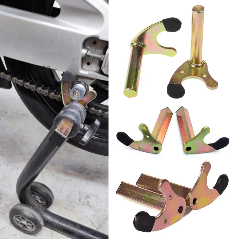 ECSiNG 1 Pair Motorcycle Paddock Stand Wheel Support Frame Stand Swing Arm Lift Tripod Hooks Fork U-style Bobbin Fork Frame Accessories