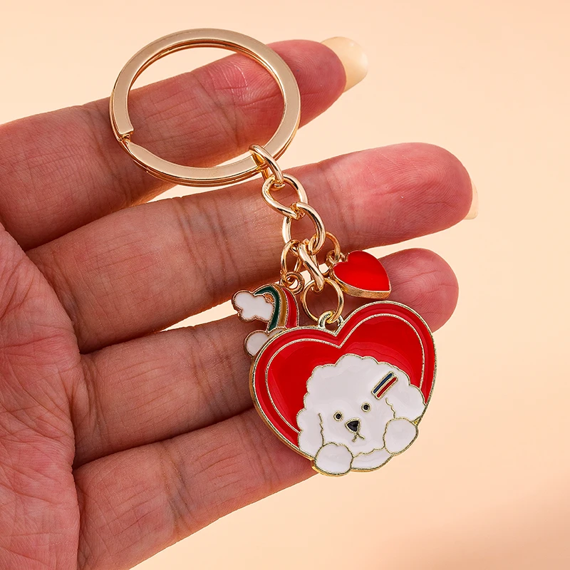 Aihua Neuer süßer Schlüsselanhänger, Emaille-Tier-Perlen-Regenbogen-Bär-Schlüsselanhänger für Damen, Handtaschenanhänger, Zubehör, DIY-Schmuckgeschenke – Detail 2