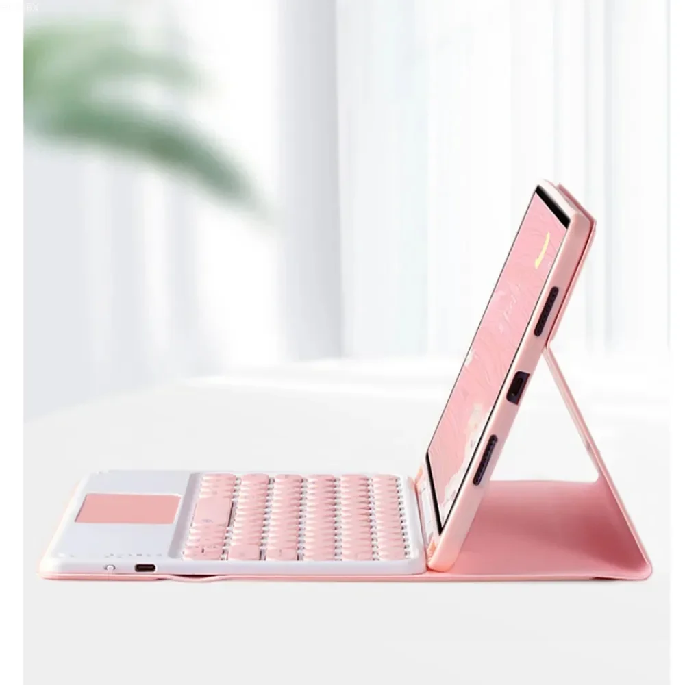 Enhanced Tablet Magic Keyboard with Magnetic Touchpad and Leather Cover