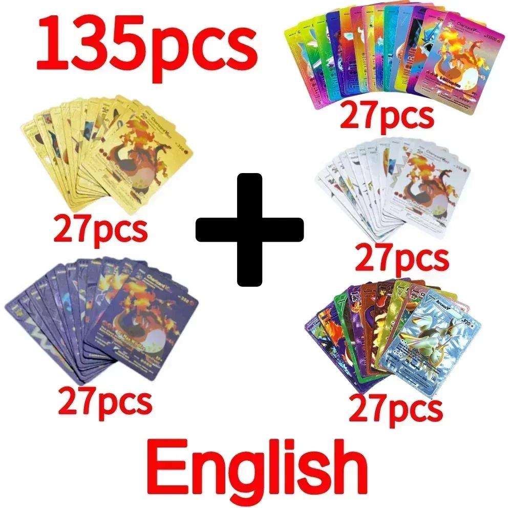 55/135 Combo Pack Pokemon Gold Pikachu Card Box Oro E Argento Spagnolo Francese Inglese Tedesco Charizard Rare Collection Card