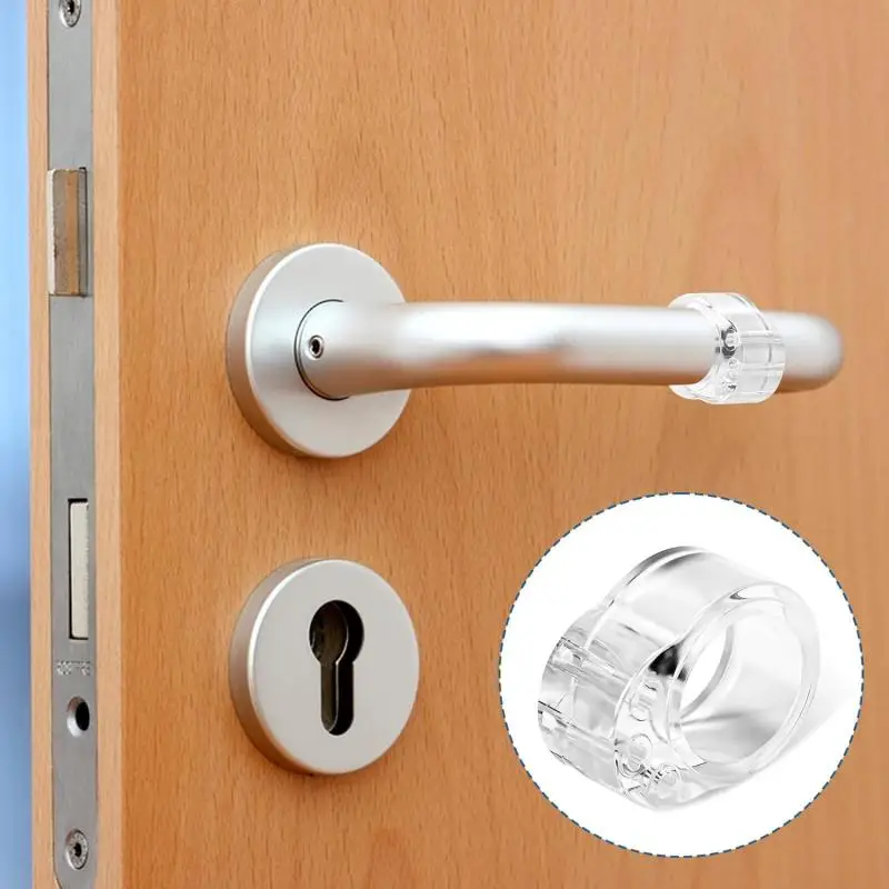 Door Stopper 12-2Pcs Silicone Door Handle Wall Protection Knob Bumper