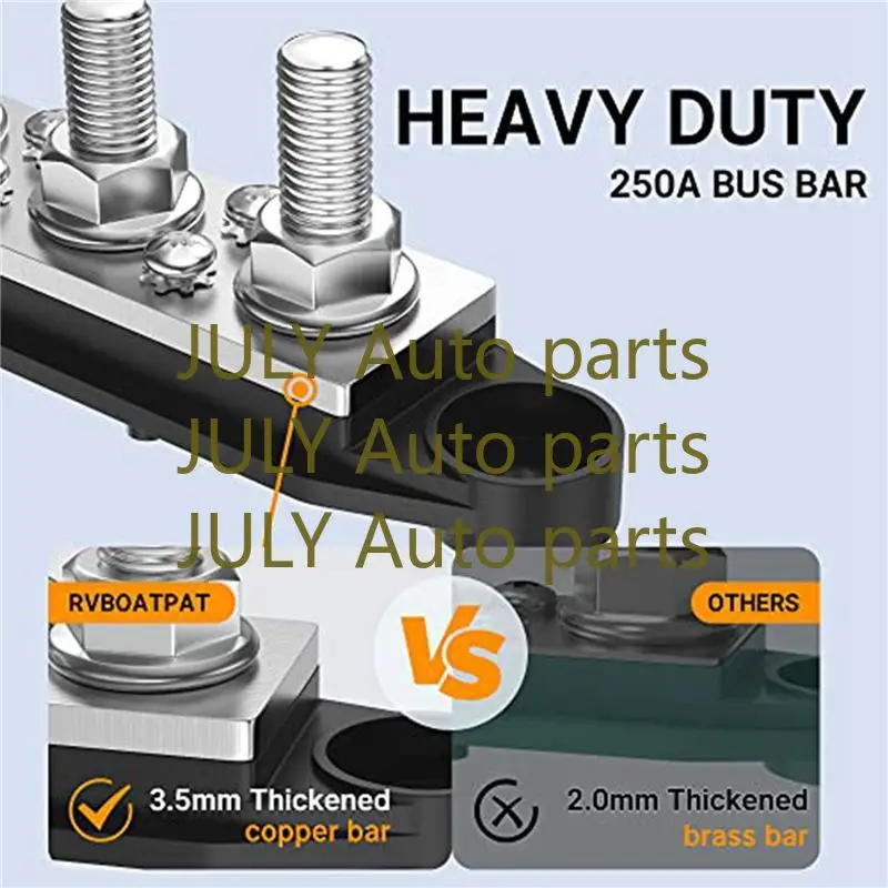 Classy-6X 250A 12V 버스바 배터리 전원 분배 블록 자동차 오디오 12볼트 DC 버스바 4 X 3/8인치 포스트 6 X 8 나사