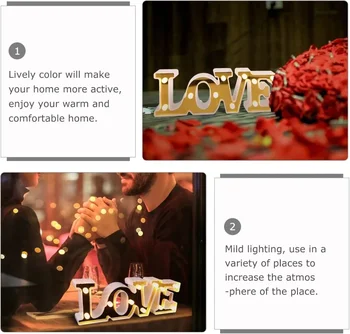 Romantic Valentine's Proposal 3D LOVE LED Letter Sign Night Light Heart Marquee Table Lamp Lanterns Lamp for Christmas Wedding 4