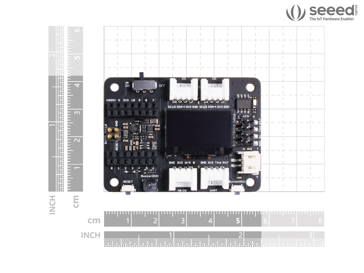 그로브 OLED 디스플레이 IIC Uart 아날로그 디지털 SWD 디버그, 회로 파이썬, 빠른 프로토타이핑 기능을 갖춘 XIAO용 시드 확장 보드 베이스