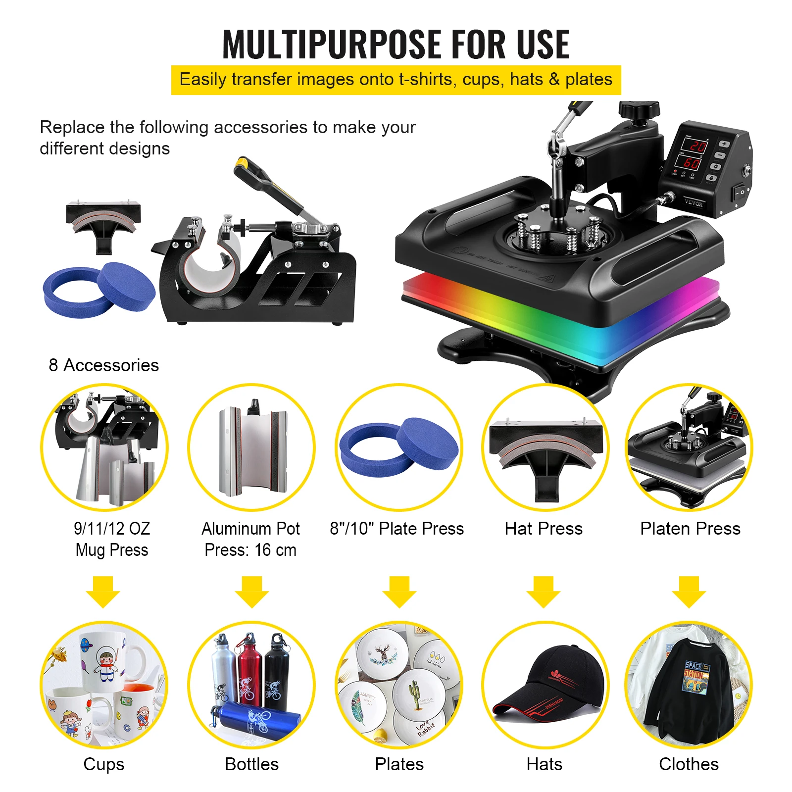 Heat Press Machine for T Shirts and Mugs