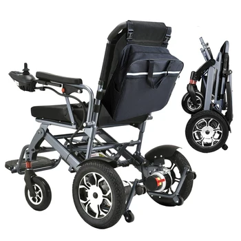 Sagging Sedia a rotelle elettrica pieghevole per adulti Batteria al litio da 12 Ah 500 W Braccioli pieghevoli Poggiapiedi fuoristrada