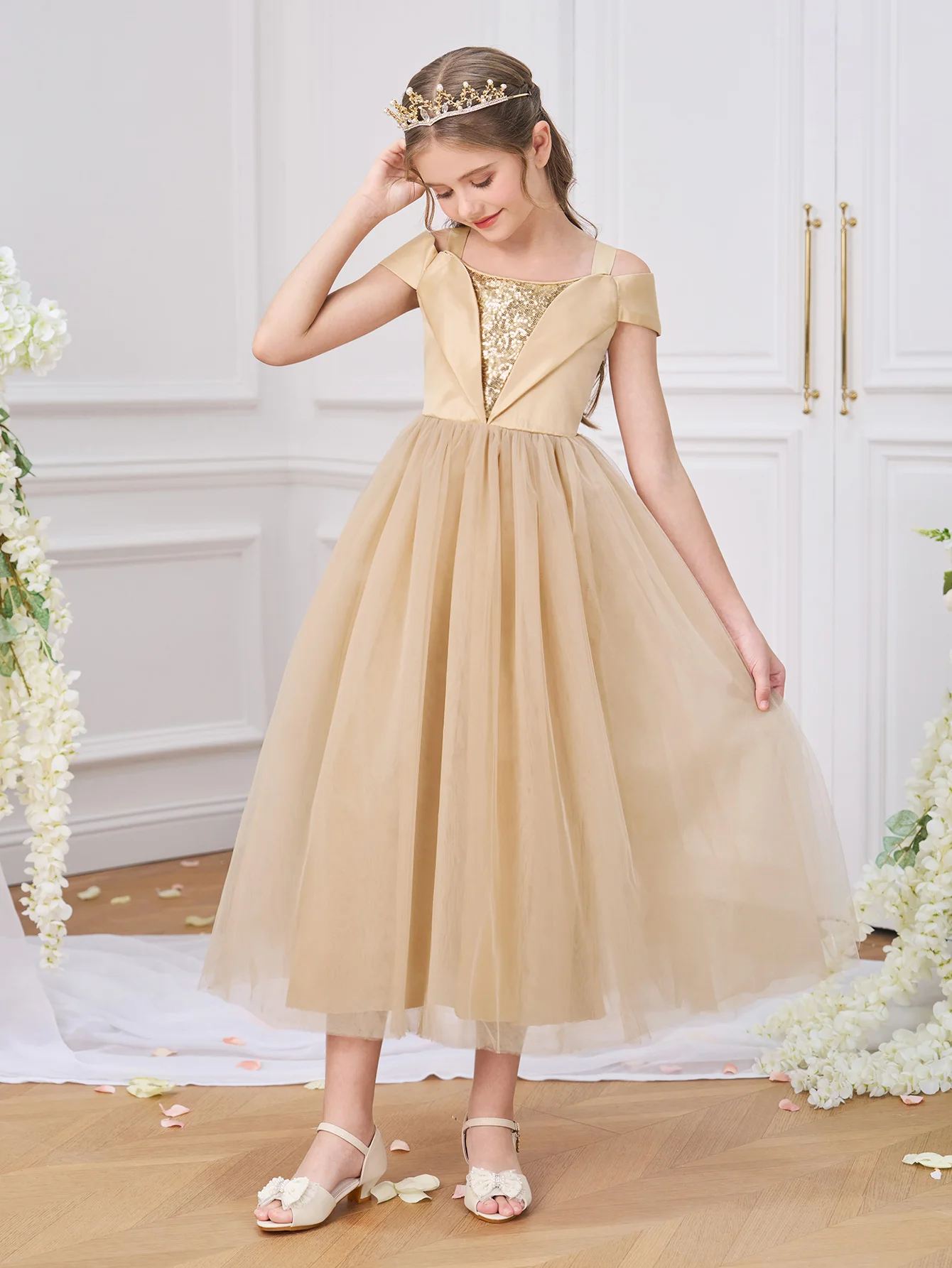 green emerald velvet dress Long Sparkly Bridesmaid Dresses Plunge Neck – Lisposa main image 1