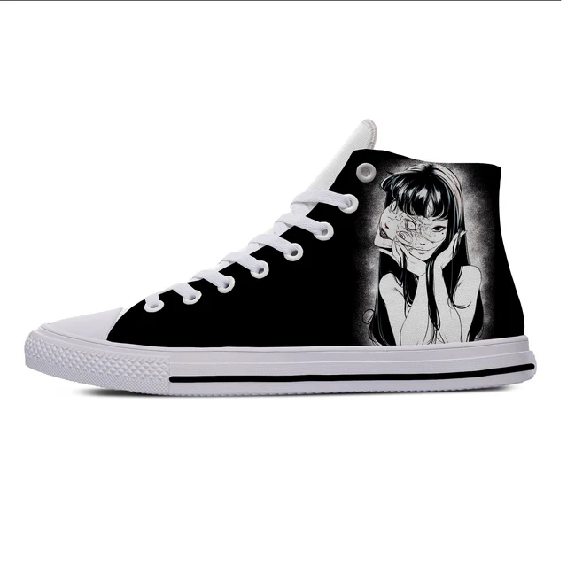 Junji Ito Tomie Anime Cartoon Horror Manga Funny Casual Cloth Shoes High Top Lightweight Breathable 3D Print Men Women Sneakers