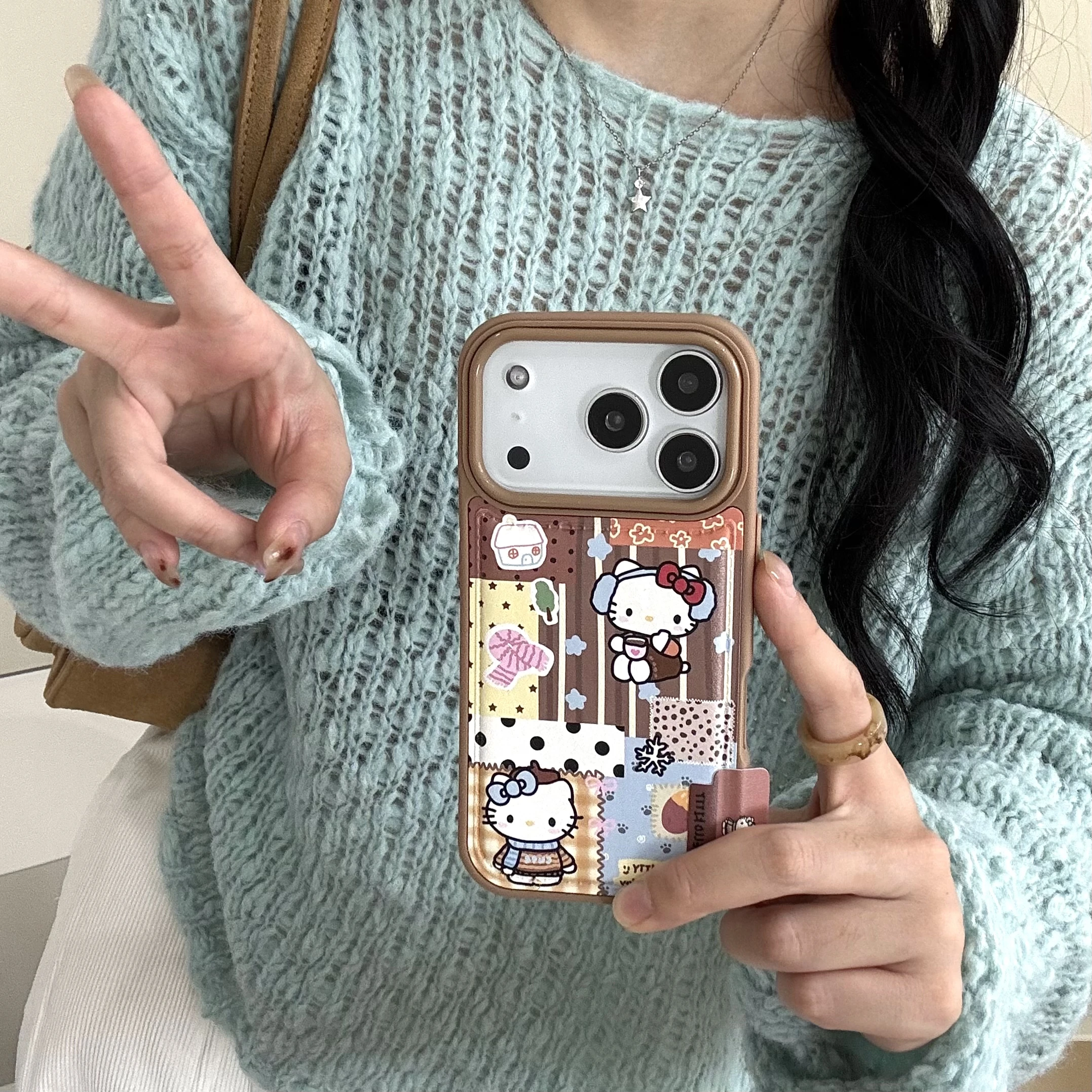 لطيف الكرتون INS سانريو مرحبا كيتي براون جراب هاتف...