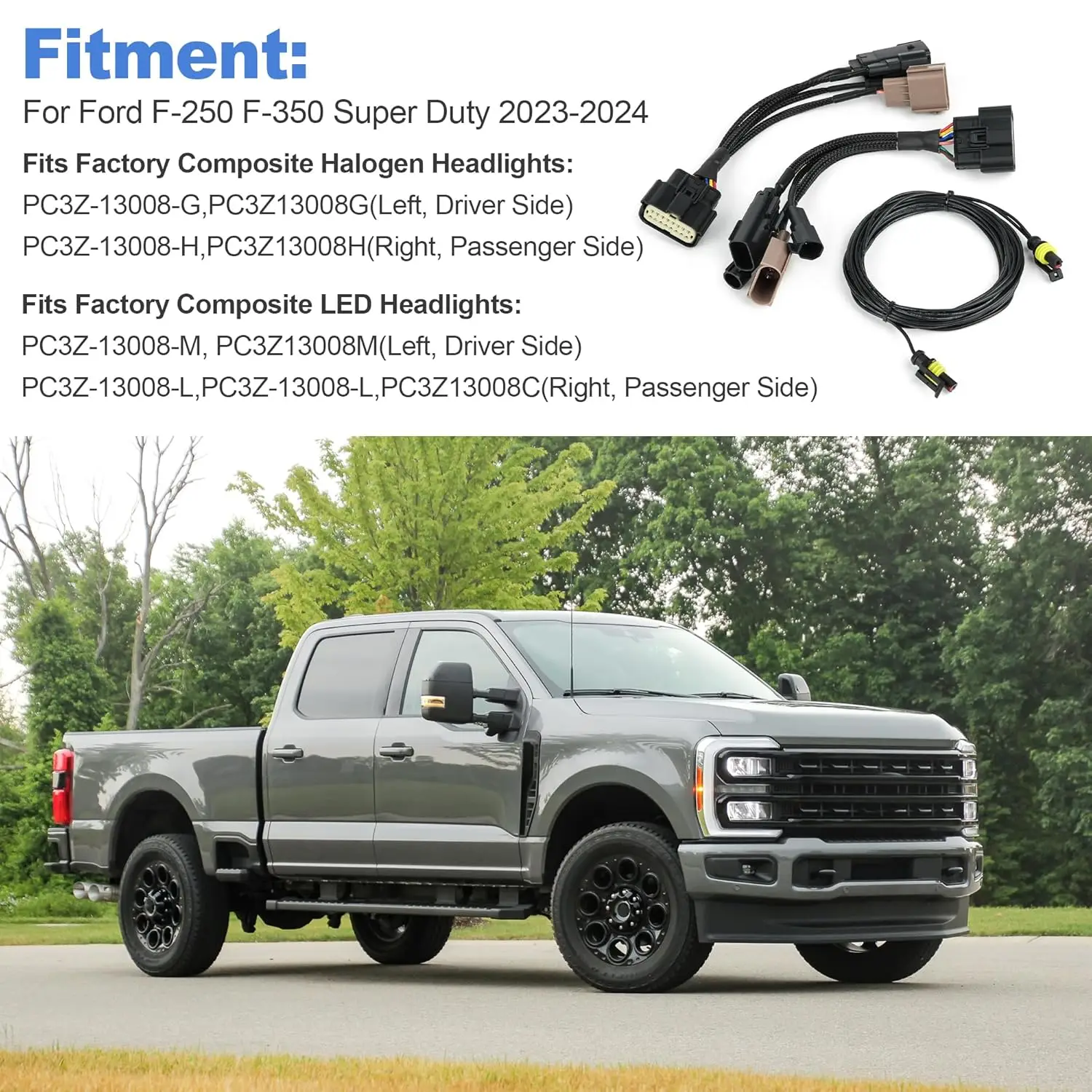 포드 F-250 F-350 슈퍼 듀티 트럭 스탠다드/익스텐디드/크루용 할로겐에서 LED 헤드라이트 어댑터 변환 배선 하네스 키트