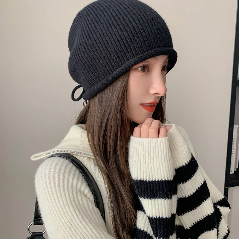 

Повседневные однотонные вязаные облегающие шапки, шапка, Женский пуловер для защиты ушей на осень и зиму, шапки унисекс, телефон, Мужская теплая шапка