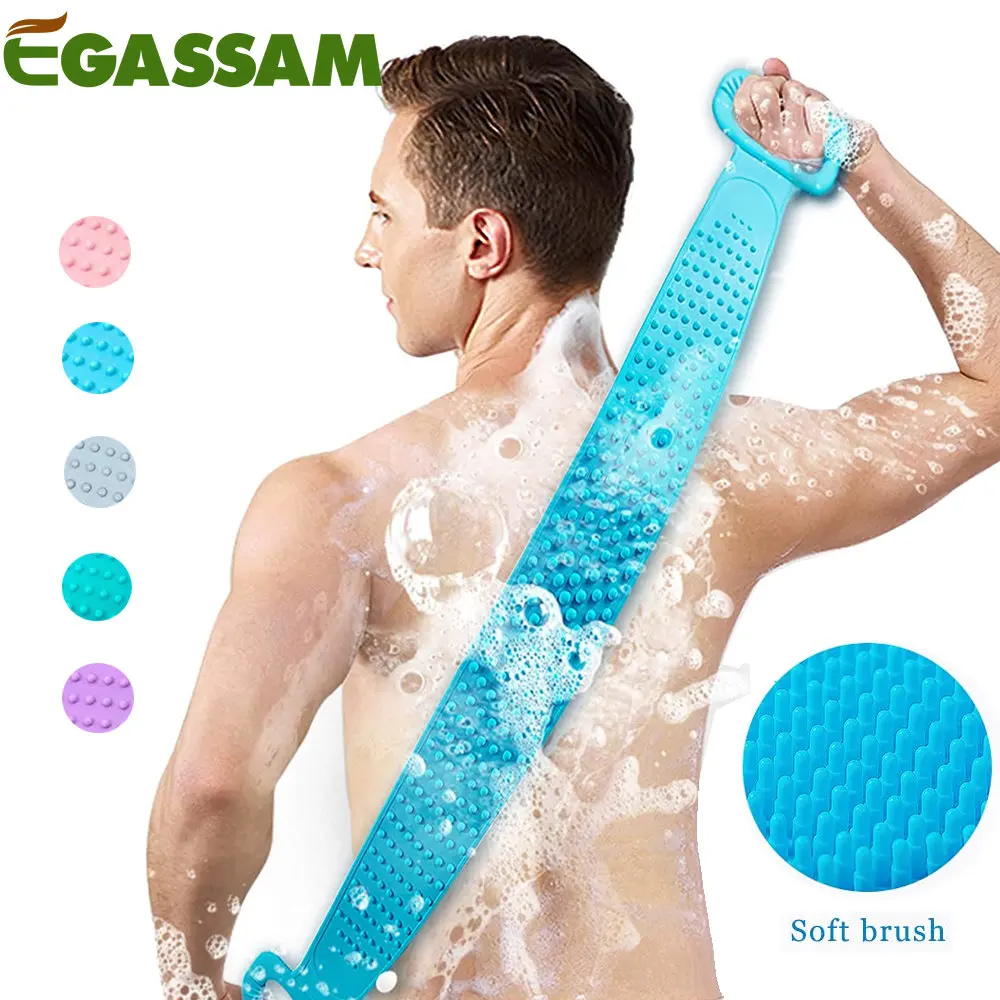 1Pcs Back Scrubber for Shower, Super Long Bath Body Brush Exfoliating Silicone Body Scrubber for Men and Women
