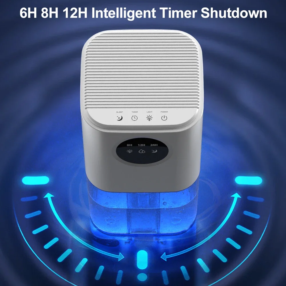 Small Dehumidifier Home Air Dyer Large Capacity Indoor Moisture Remover Bedroom Office Silent Air Purification 1.7L Dehumidifier 5