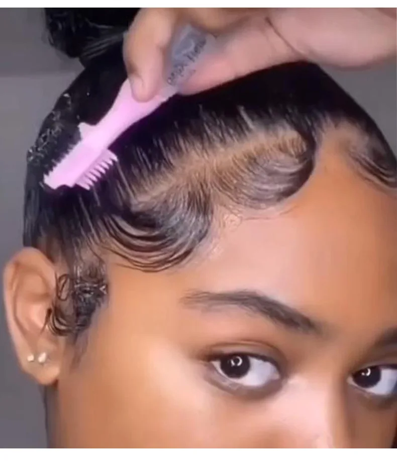Vegan Hair Edge Gel With Brush Moisturizing Curl Edge Control Gel Natural Ultra Hold Hair Styling For Baby