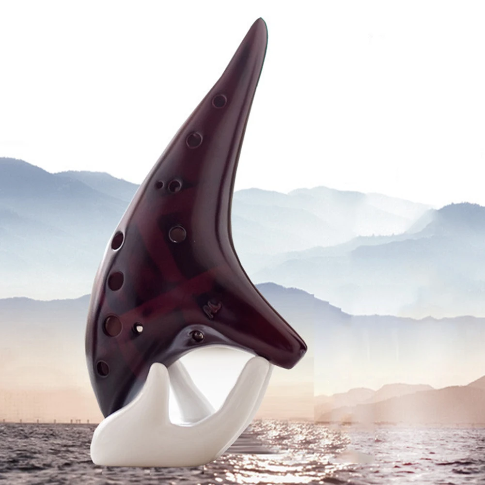 12 Hole Natural Ocarina Stable Intonation Alto C Tone Ocarina Flute with Protective Bag Instrument for Music Lover Beginner