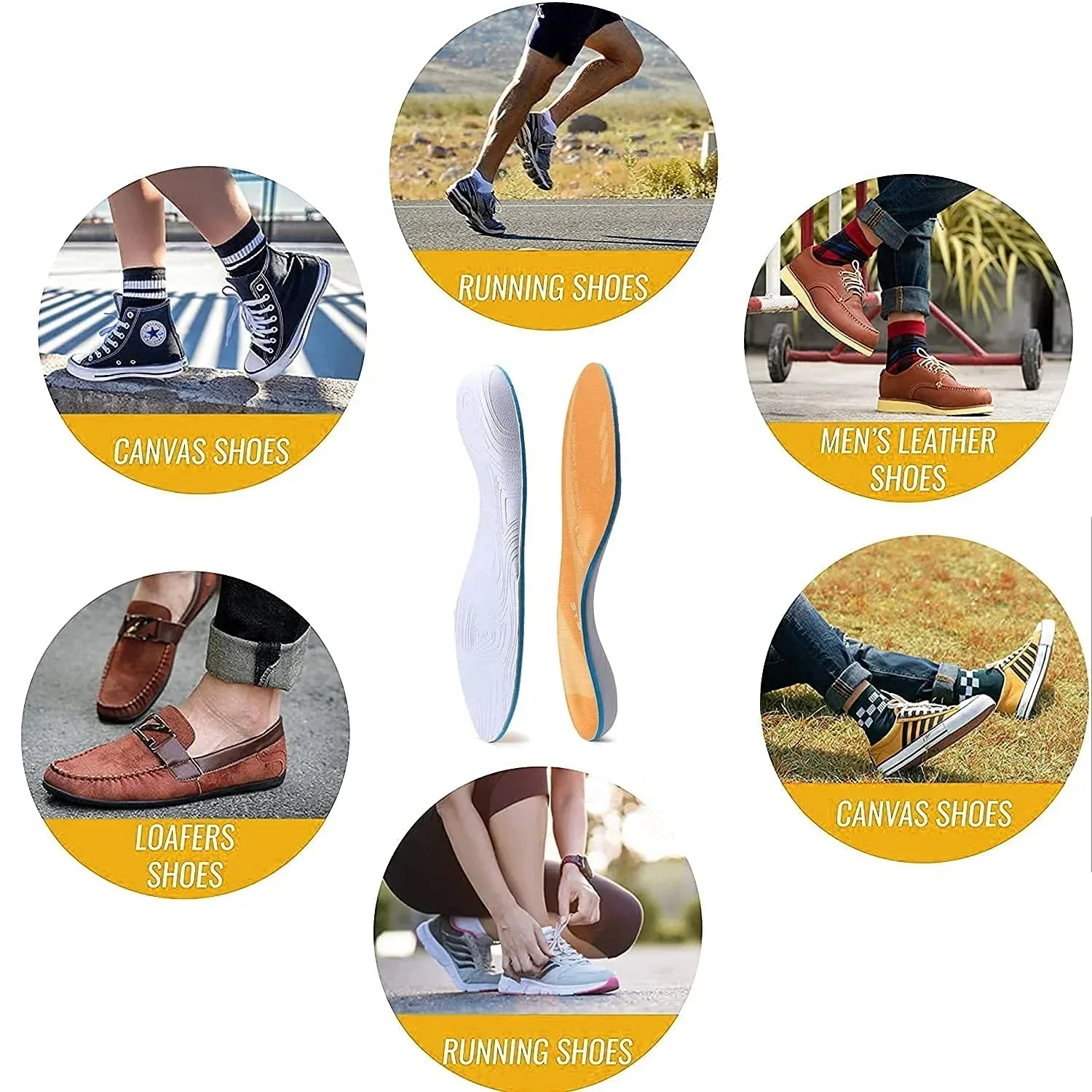 Orthopedic Insoles Man Woman Plantar Fasciitis Arch Support Flat Feet Shock Absorber Cushion Shoe Pad  Heel Spur Insoles