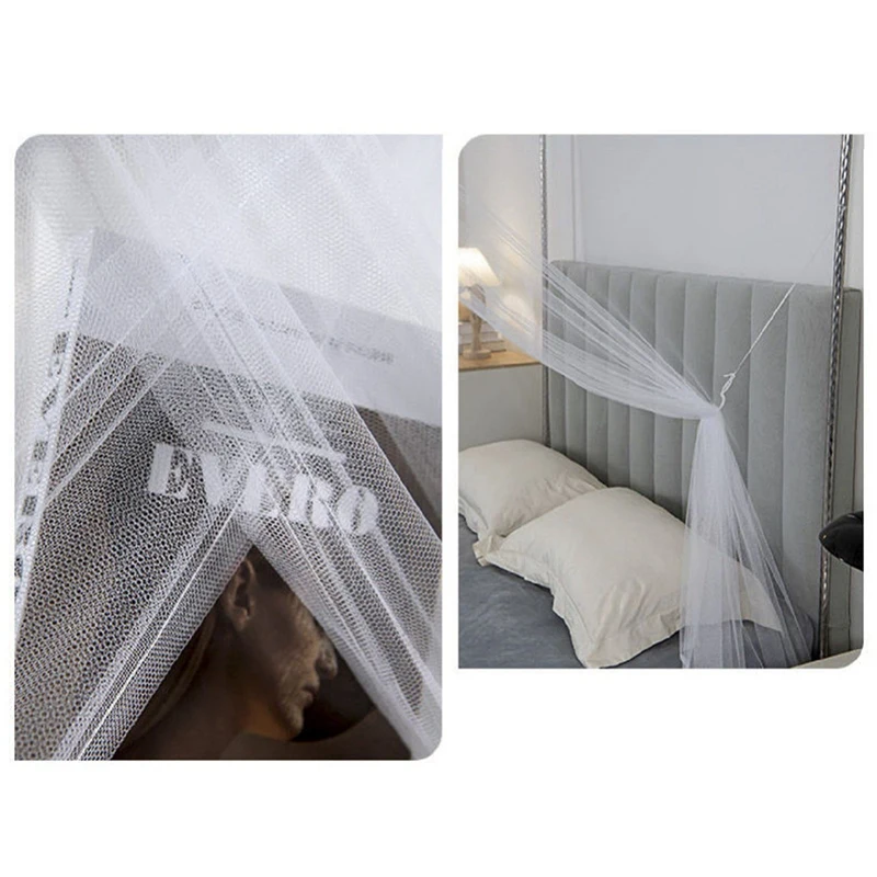 Mosquito Canopy Four Corner Mosquito Net Princess Lace Poster Bedding Canopy Netting Bedroom Sleeping Hanging Mesh Net view 5