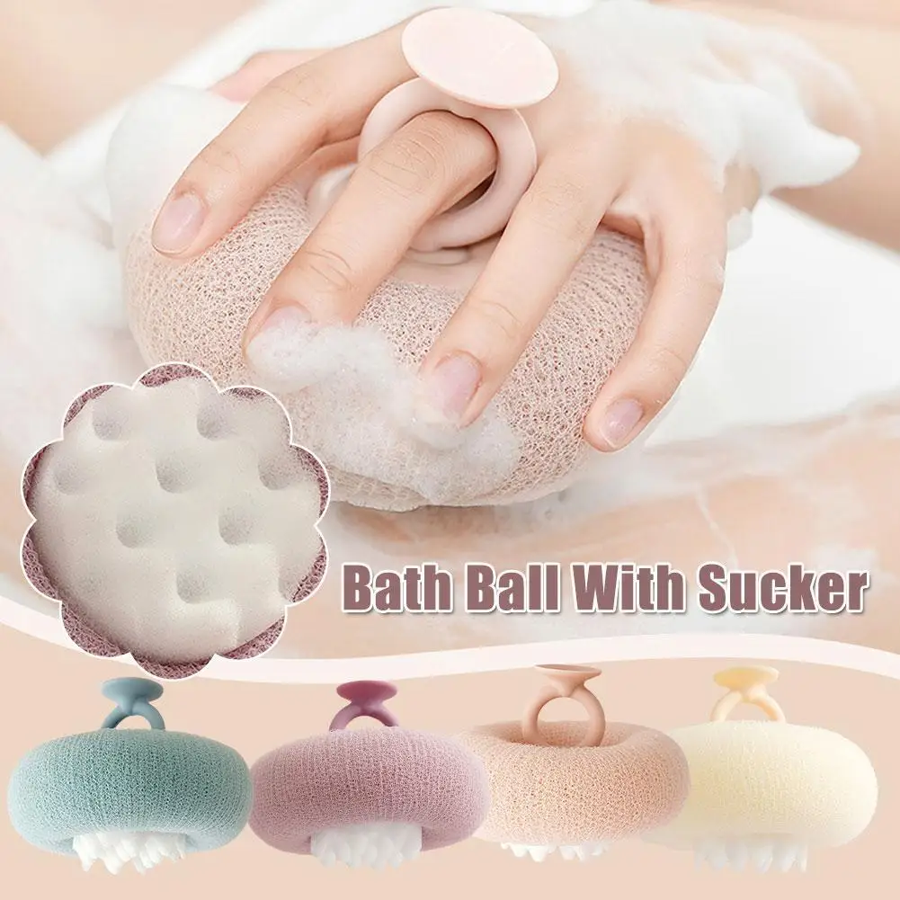 Bath Towel Scrub Bath Massage Bath Ball With Sucker Wipe Towel Rub Bath Back Mud Brush Sponge Brush Bath Bath U9J7 2