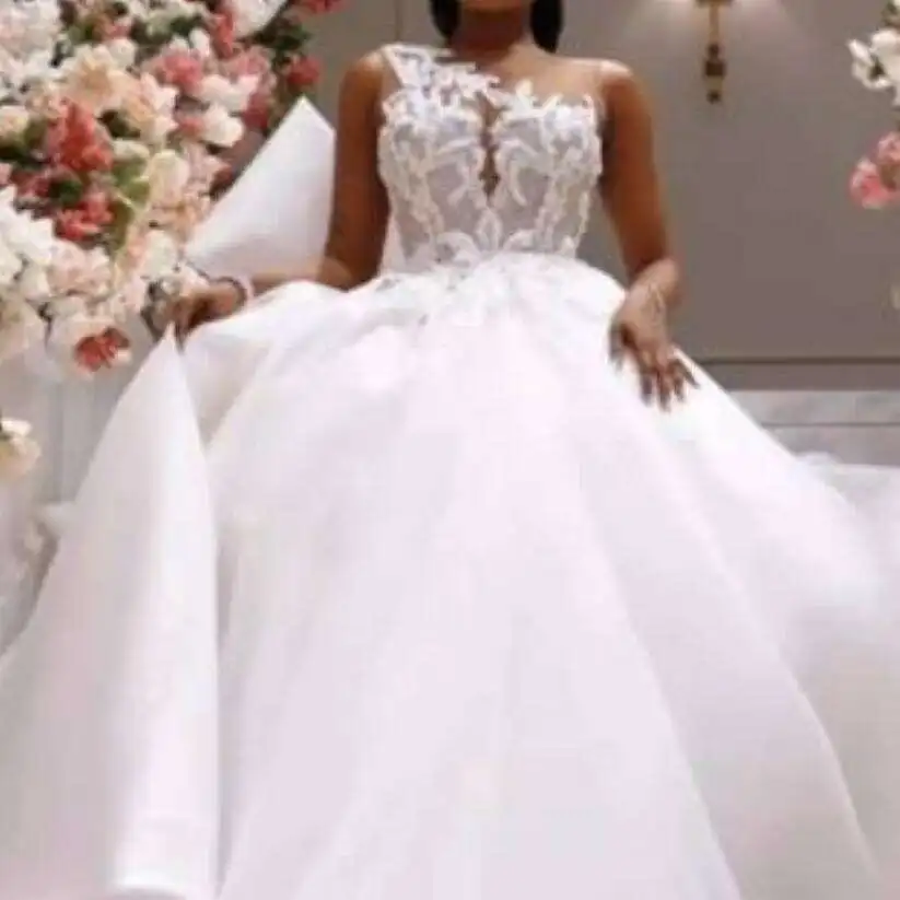 

Высококачественное свадебное платье с блестящими бусинами и рукавами-крылышками, свадебное платье, свадебное платье с кружевной аппликацией, свадебные платья со съемной юбкой