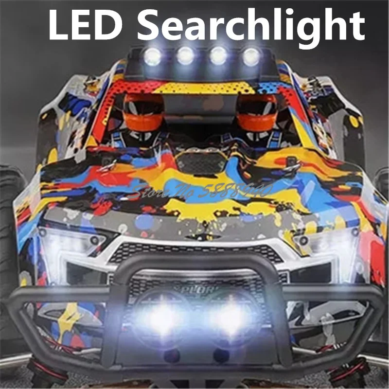 Brushless Power High Speed RC Car 1:10 4WD 60KM/H Metal Gear LED Searchlight Four Wheel Independent Suspension Radio Control Car 4