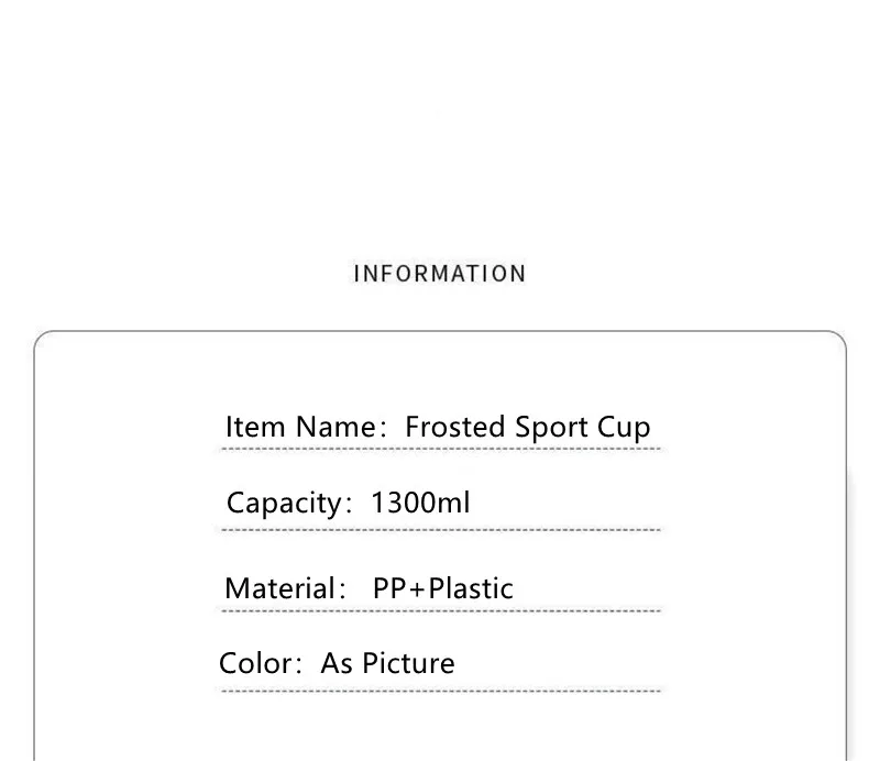 Plastic Water Bottle1.3L With Time Marker Strap Straw Leak Proof Cup Portable Fitness Gym Camping Outdoor Sports Bottle Bpa Free