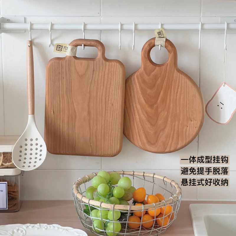 Double-sided chopping board cherry wood household kitchen board fruit tangible wood chopping boards 6