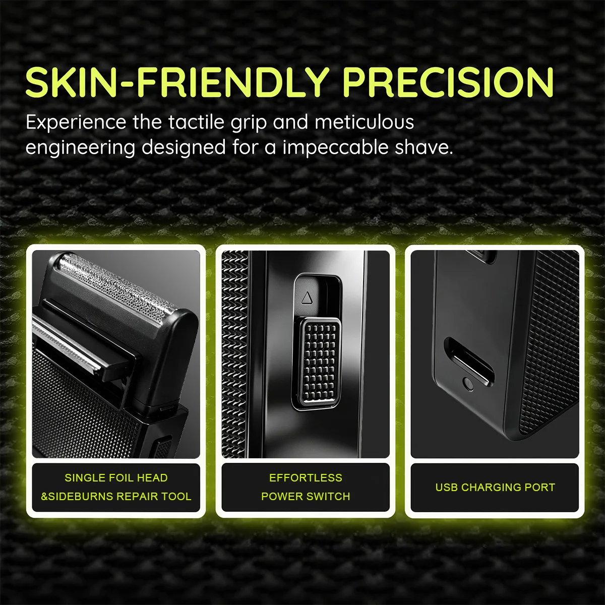 Rechargeable Professional Men's Shaver and Beard Trimmer with Travel Case