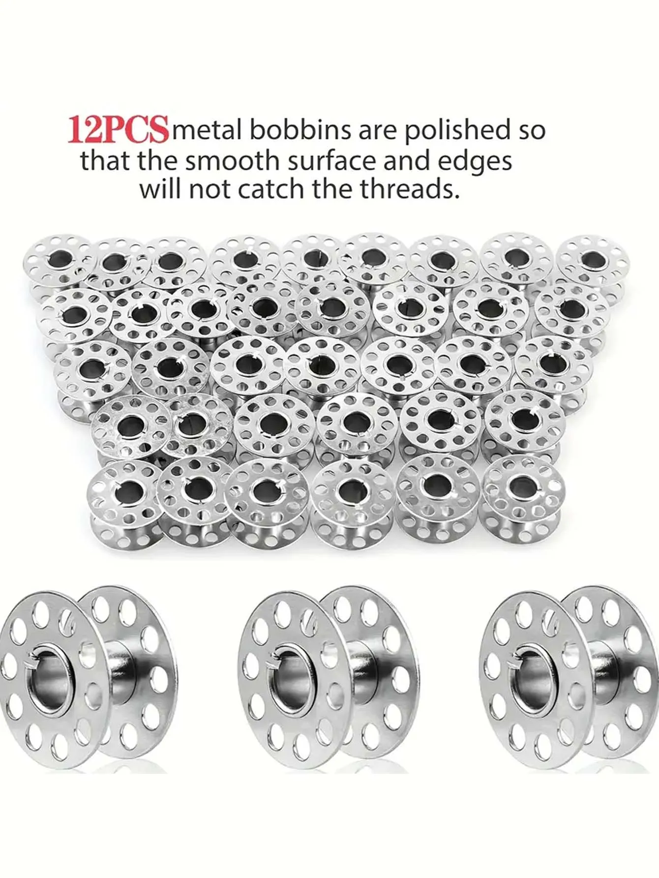 Stainless Steel Sewing Machine Bobbins 5/12/24PCS  Durable Metal Construction for Brother Sewing Machine, Essential Sewing Craft