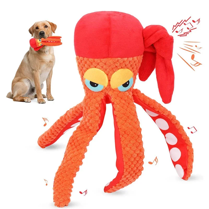 

Игрушки для собак, домашних животных, плюшевый осьминог, голосовой пазл, Интерактивная пищалка, игрушка для удаления зубов, жевательная игрушка для всех искусств