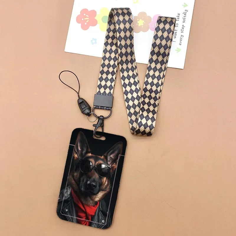 Versatile Animal Print Lanyard with ID Badge Holder & Charm