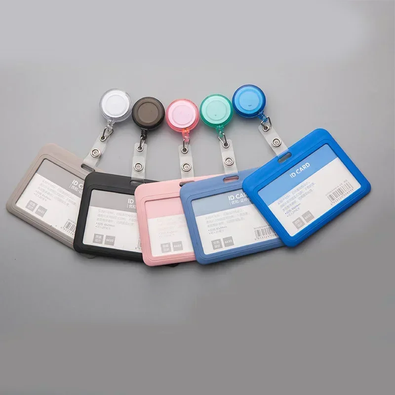Women Student Card Holder Credit Card Cover Case Pouch Creative Transparent Retractable Nurse Badge Doctor ID Card Holder Clip Badge