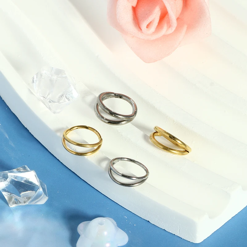 Unisex Titanium Alloy Body Jewelry Nose Piercing Gold Plated 16g Claw Setting for Wedding Engagement or Party Gift