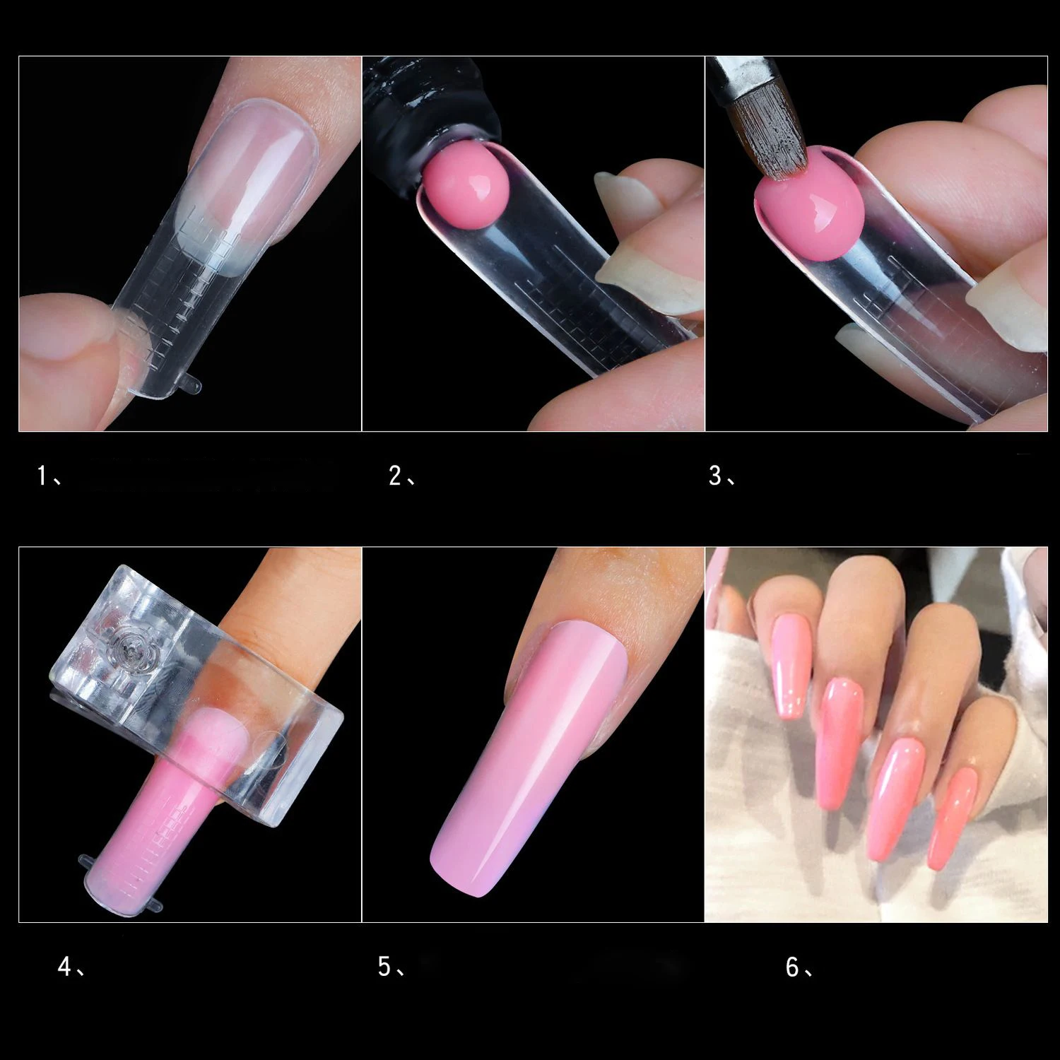 DIY Acrylic Nail Art Tips Transparent Plastic Full Cover