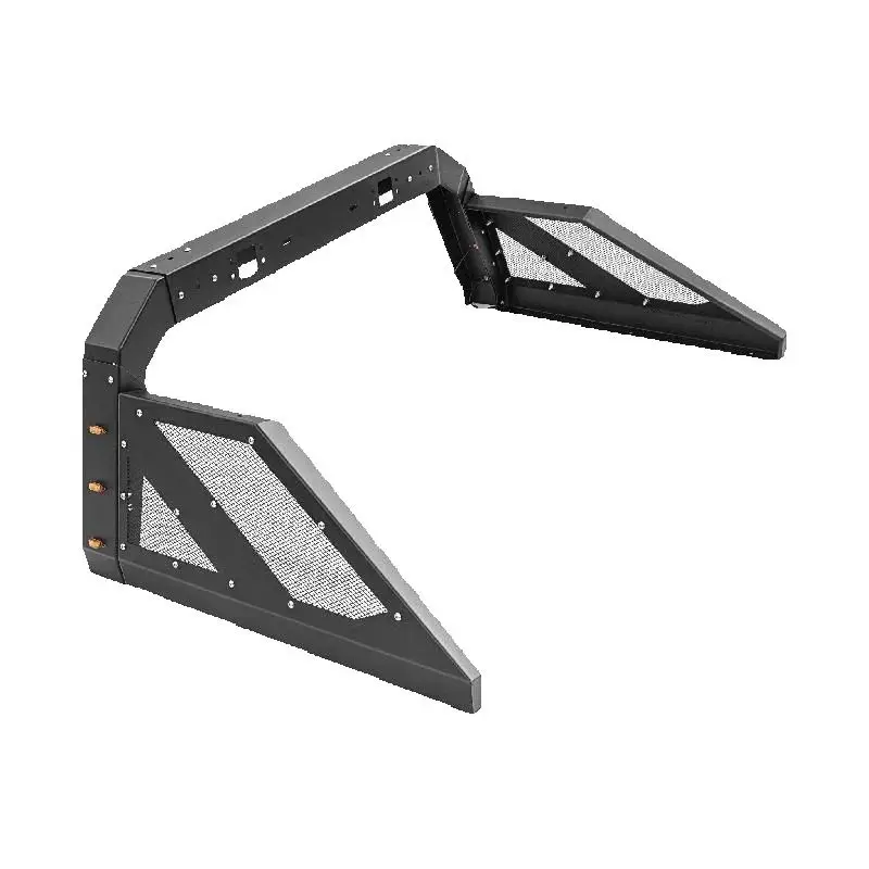 SucceBuy Truck Bed Roll Bar High-Grade Steel for Pickup Truck Adjustable Height&Width W/ 6 Amber Side Marker Lamps Mounting Kit