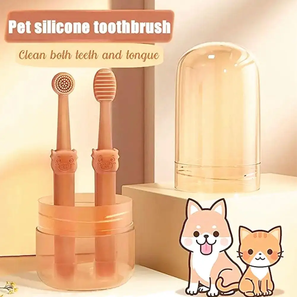   Pet Dog Toothbrush Brush Silicone Soft Toothbrush Oral Care Puppy Toothbrush Toothpaste Pet Kit Teeth Cleaning Cat Care Supplies 