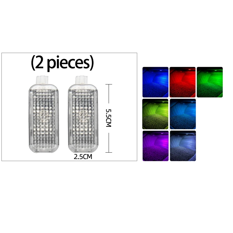 For Audi A1 8X A3 8V 8Y A4 B8 B9 A5 8T A6 C6 C7 C8 A7 A8 D3 D4 D5 Q2 Q3 8U F3 Q5 8R FY Q7 4L 4M Car Footwell Lights Accessories