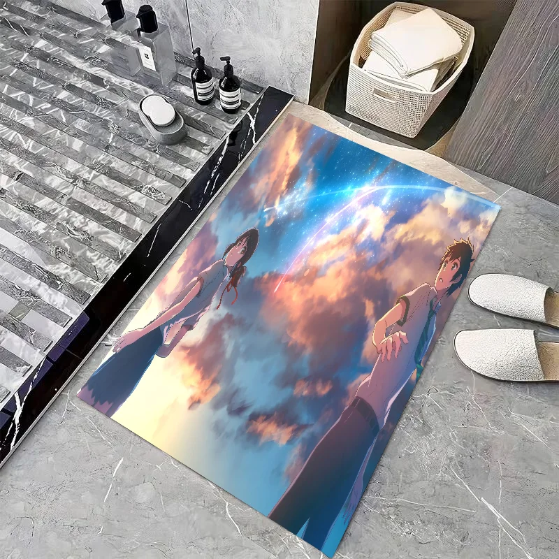 1pc Anime Your Name Bathroom Absorbent Mats Anti-Slip Mats Home Decor Supplies Carpets Home Kitchen Floor Mats 3
