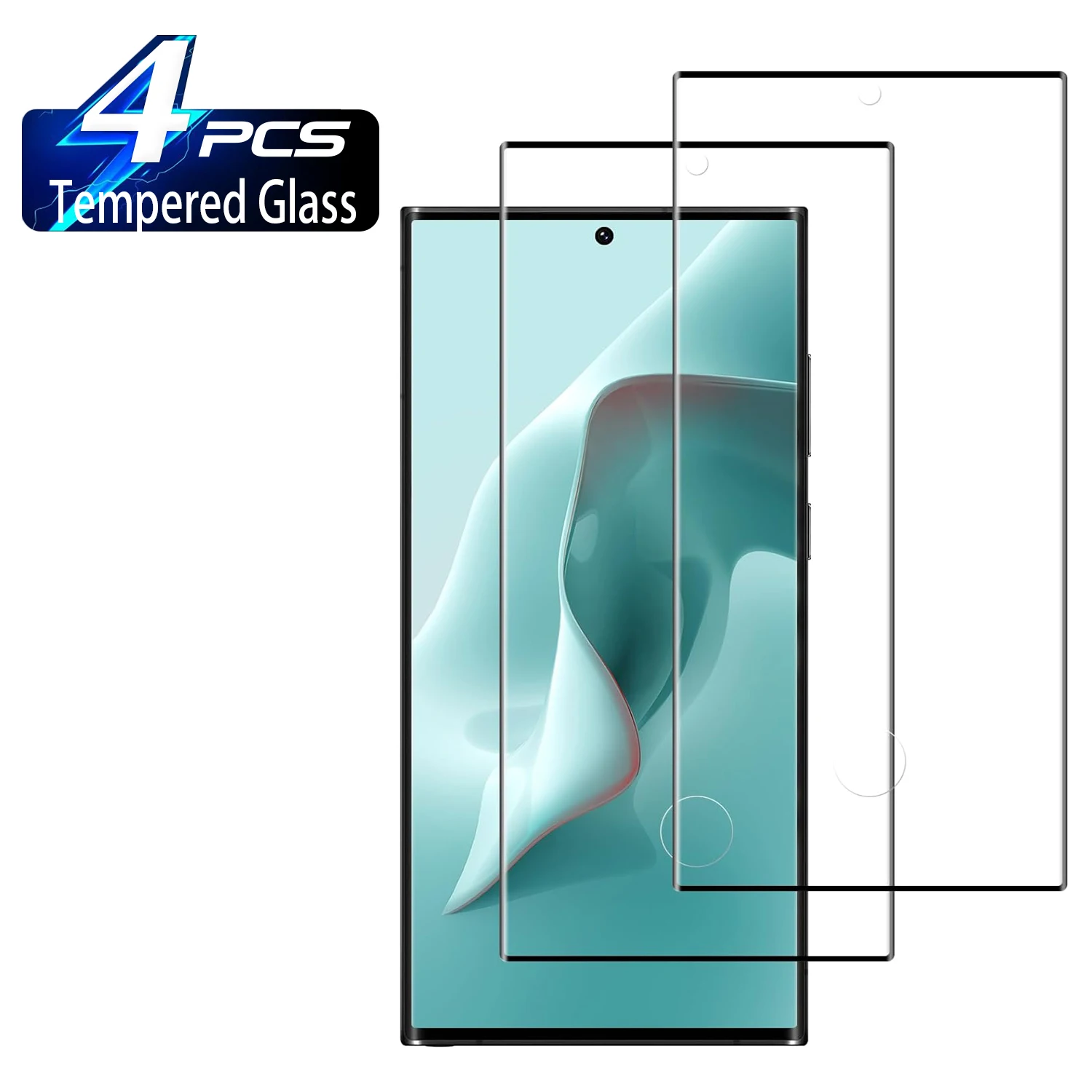 

2/4Pcs Tempered For Samsung Galaxy S22 S23 S24 S21 Ultra Curved Anti Scratch Screen Protector Glass