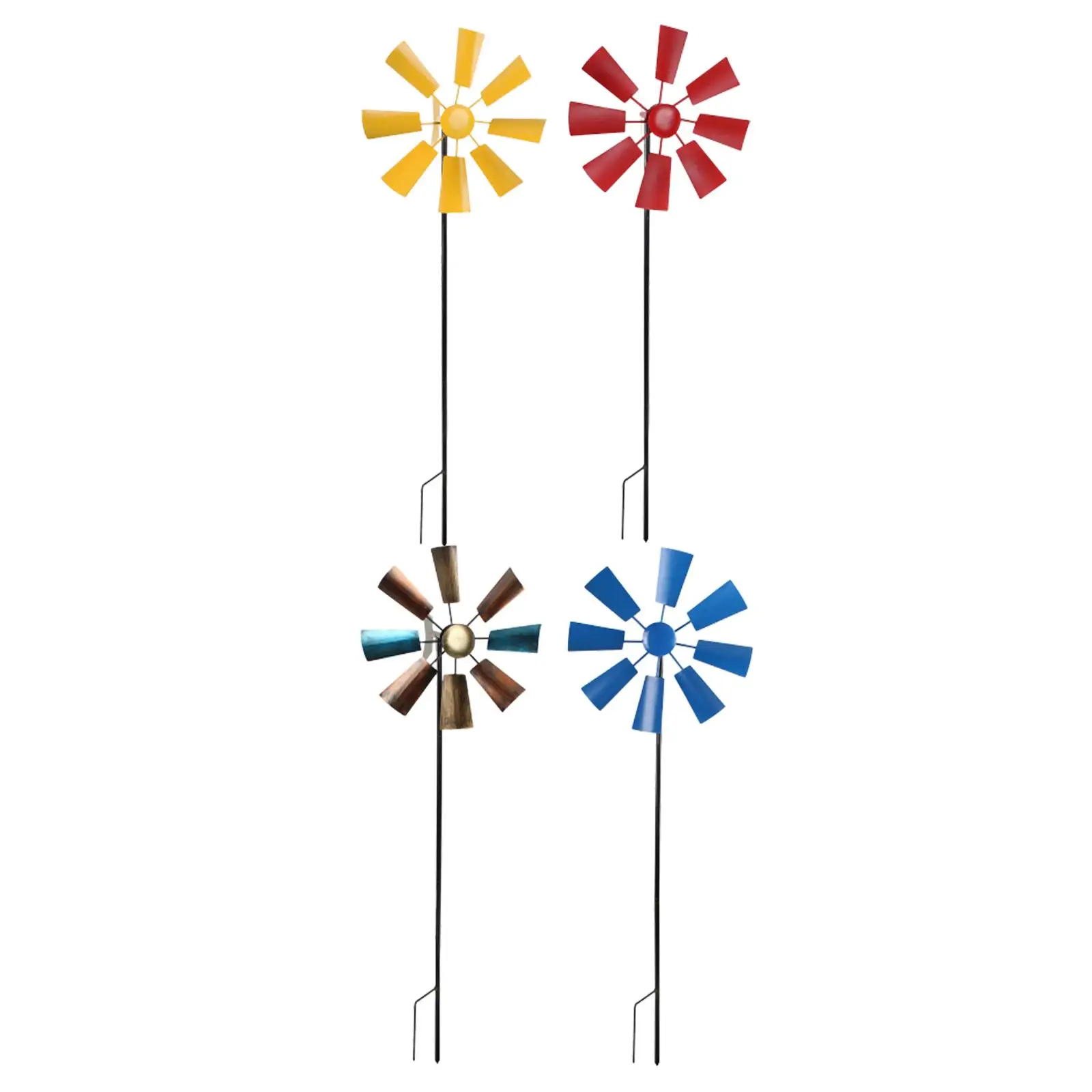 Wind Sculpture Metal Windmill Iron Lawn Pinwheels for Lawn Yard Backyard